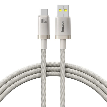 Punjač i podatkovni 100W USB-A na USB-C kabel Baseus "Titanium" - 480Mbps - 1m - silver