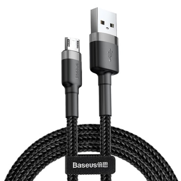 Punjač i podatkovni USB-A na Micro USB kabel Baseus "Cafule Series Metal" - 2.4A - 480Mbps - 1m - black