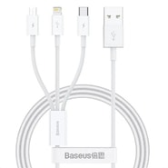 Punjač i podatkovni 100W USB-A na USB-C, Lightning, Micro-USB kabel Baseus "P10377705213-00" - 480Mbps - 1.5m - white