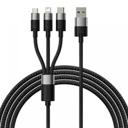 Punjač i podatkovni 20W USB-A na Lightning, Micro-USB, USB-C kabel Baseus "StarSpeed" - 480Mbps - 1.2m - black