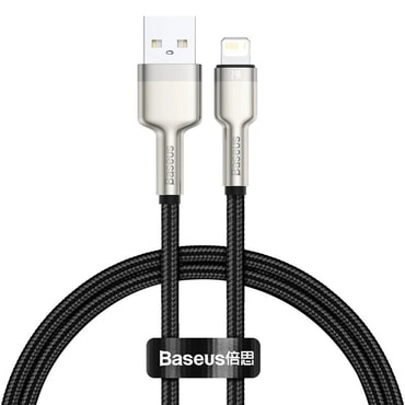 Punjač i podatkovni USB-A na Lightning kabel Baseus "Cafule Series Metal" - 2.4A - 480Mbps - 1m - black