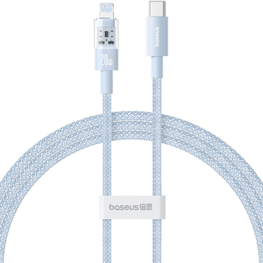Punjač i podatkovni 20W USB-C na Lightning kabel Baseus "Gem" - 2m - galaxy blue
