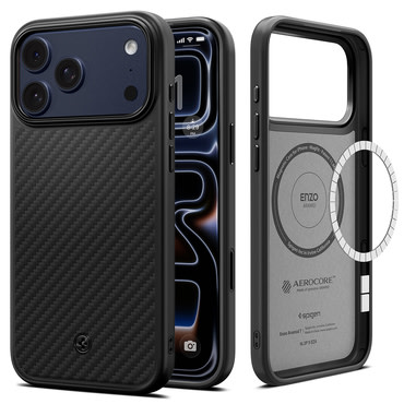 Maskica Spigen "Enzo Aramid 'T' MagSafe" za iPhone 17 Pro / 18 Pro - black