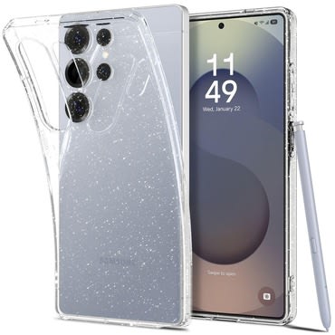 Maskica Spigen "Liquid Crystal Glitter" za Samsung Galaxy S25 Ultra - crystal quartz