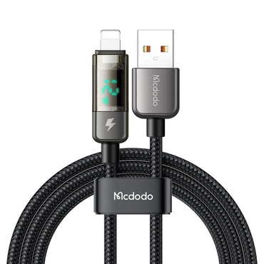 Punjač i podatkovni USB-A na Lightning kabel Mcdodo "CA-3620" - 3A - digitalni prikazivač - 1.2m - black