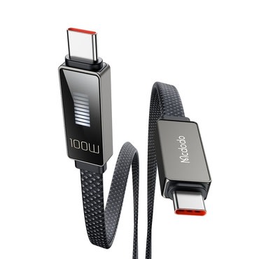 Punjač i podatkovni 100W USB-C na USB-C kabel Mcdodo "Rythm Series CA-4470" - LED prikazivač - 1.2m - black