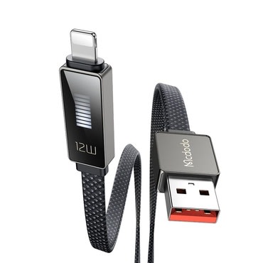 Punjač i podatkovni 36W USB-A na Lightning kabel Mcdodo "Rythm Series CA-4970" - LED prikazivač - 480Mbps - 1.2m - black