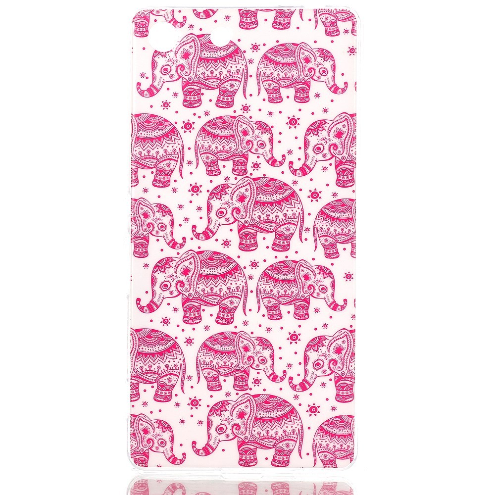 TPU gel maska "ružičasta Elephants" za Sony Xperia M5