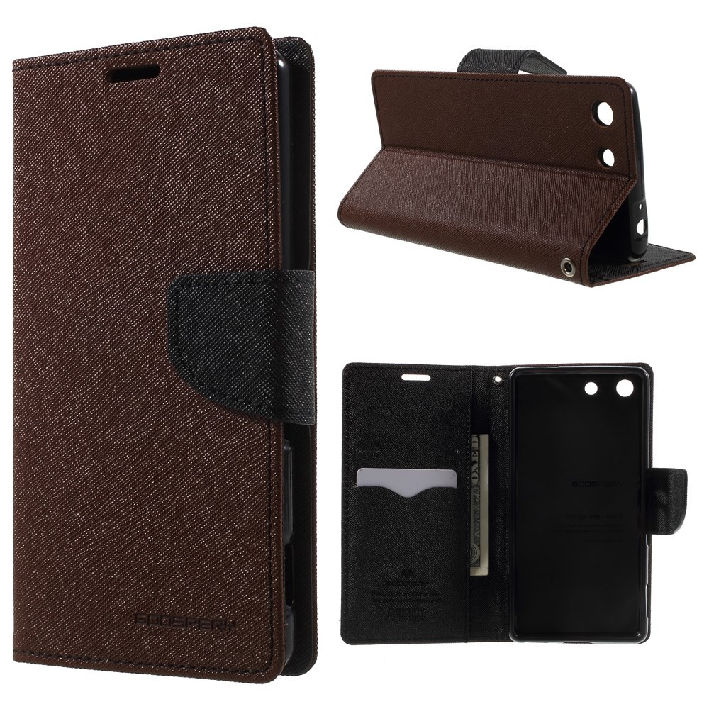 Torbica Goospery Fancy Diary za Sony Xperia M5 - smeđa