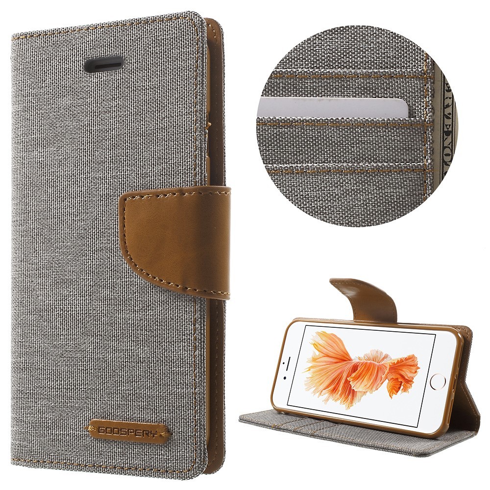 Torbica Goospery Canvas Diary za iPhone 8 Plus / iPhone 7 Plus – siva