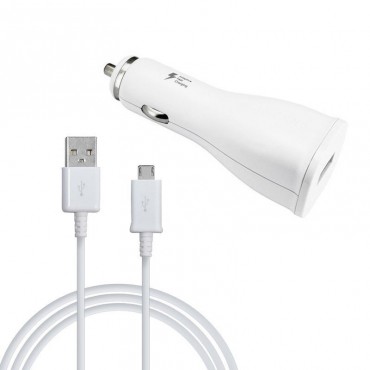 Originalni Punjač za vozilo 2A Samsung s priloženim mikro usb kabelom EP-LN915U + ECB-DU5ABE (BULK) – bijeli