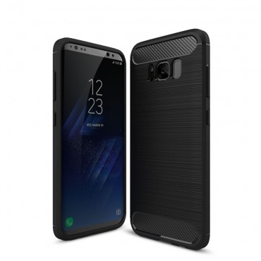 TPU gel maska "Brushed Carbon" za Samsung Galaxy S8 - crna