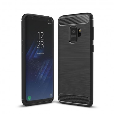 TPU gel maska "Brushed Carbon" za Samsung Galaxy S9 - crna