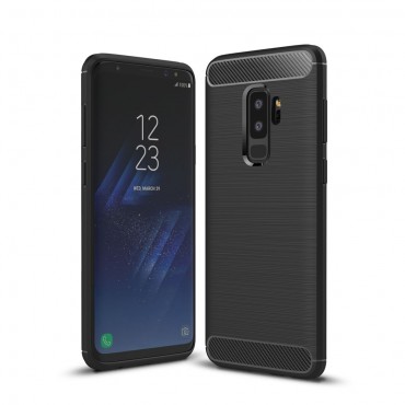 TPU gel maska "Brushed Carbon" za Samsung Galaxy S9 Plus - crna