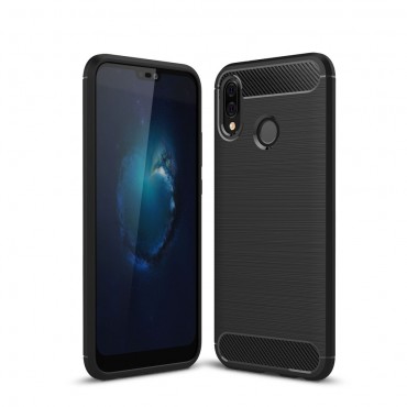 TPU gel maska "Brushed Carbon" za Huawei P20 Lite - crna