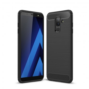 TPU gel maska "Brushed Carbon" za Samsung Galaxy A6 Plus 2018 - crna