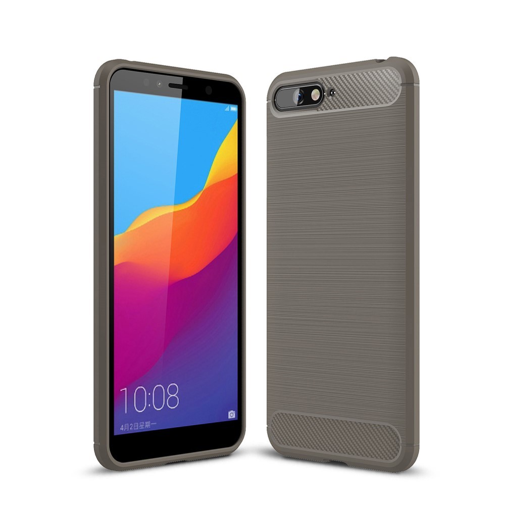 TPU gel maska "Brushed Carbon" za Huawei Y6 2018 / Honor 7A -siva