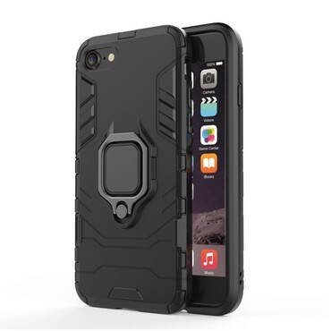 Robusna maska "Impact X Ring" za iPhone SE 2022 / iPhone SE 2020 / iPhone 8 / iPhone 7 - crna