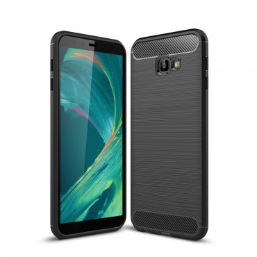 TPU gel maska "Brushed Carbon" za Samsung Galaxy J4 Plus - crna