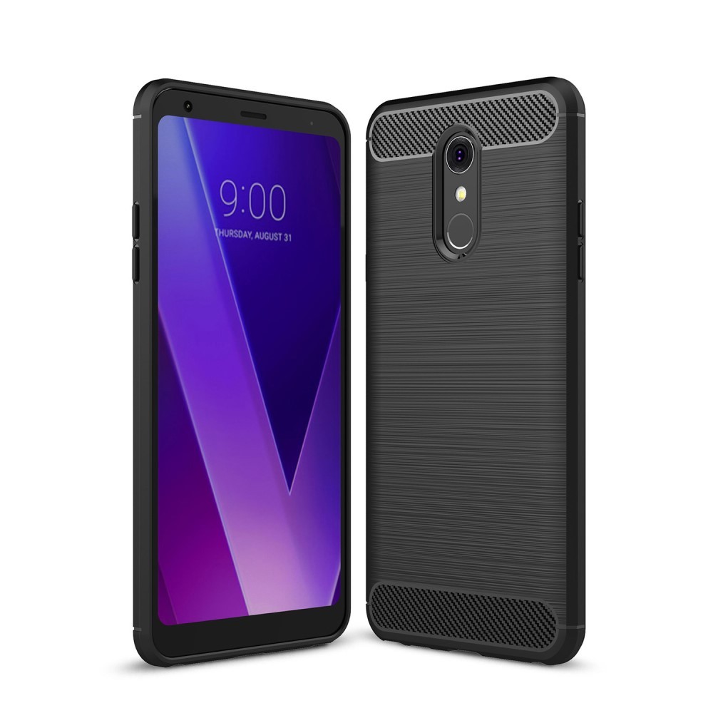 TPU gel maska "Brushed Carbon" za LG Q Stylus - crna