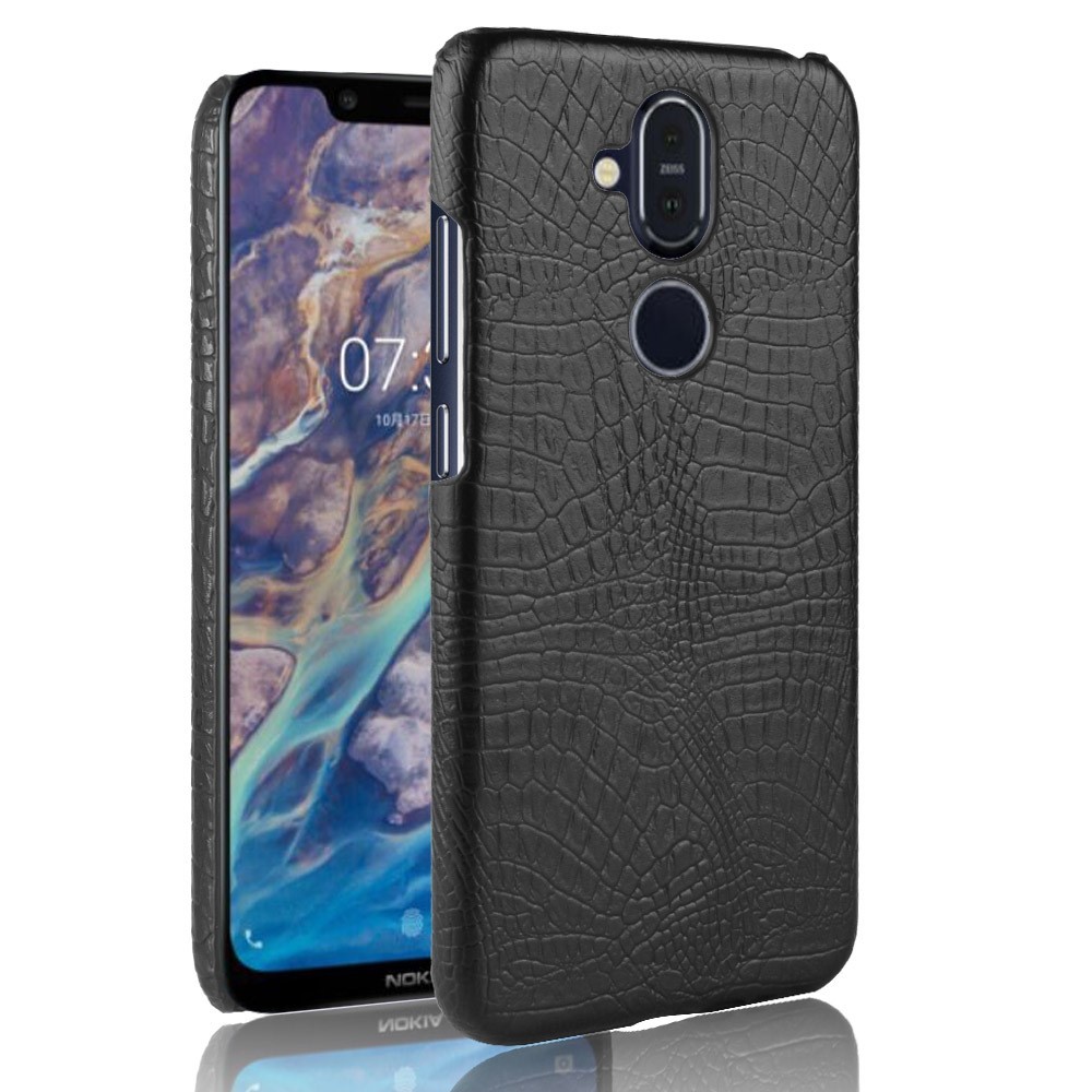 Maska "Croc" za Nokia 8.1 od umjetne kože - crna