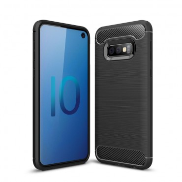 TPU gel maska "Brushed Carbon" za Samsung Galaxy S10e - crna