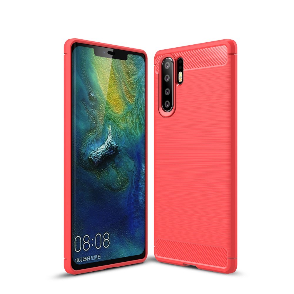 TPU gel maska "Brushed Carbon" za Huawei P30 Pro - crvena