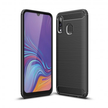 TPU gel maska "Brushed Carbon" za Samsung Galaxy A40 - crna