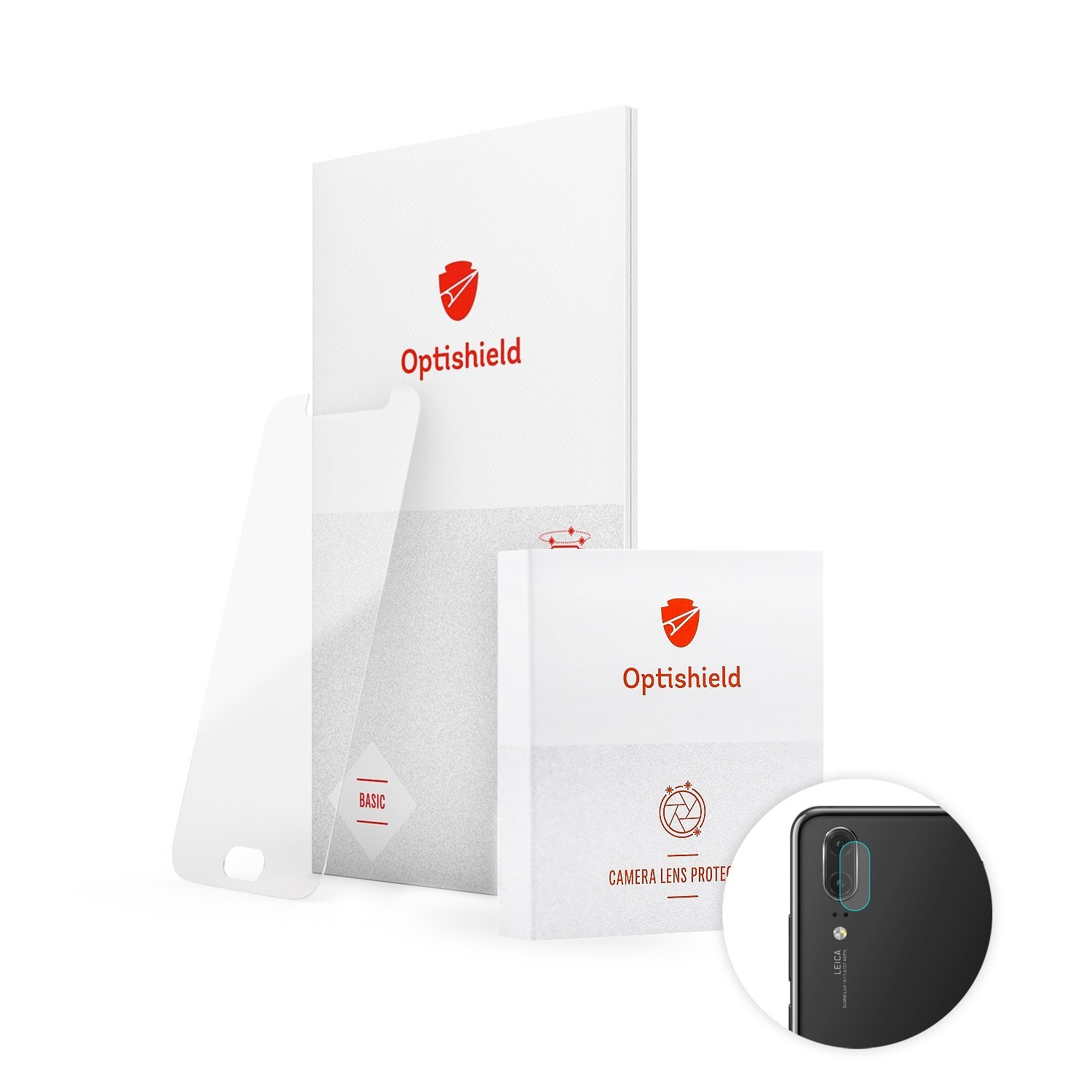 Optishield 2v1 zaštitno staklo za zaslon i zadnju kameru za Huawei P20