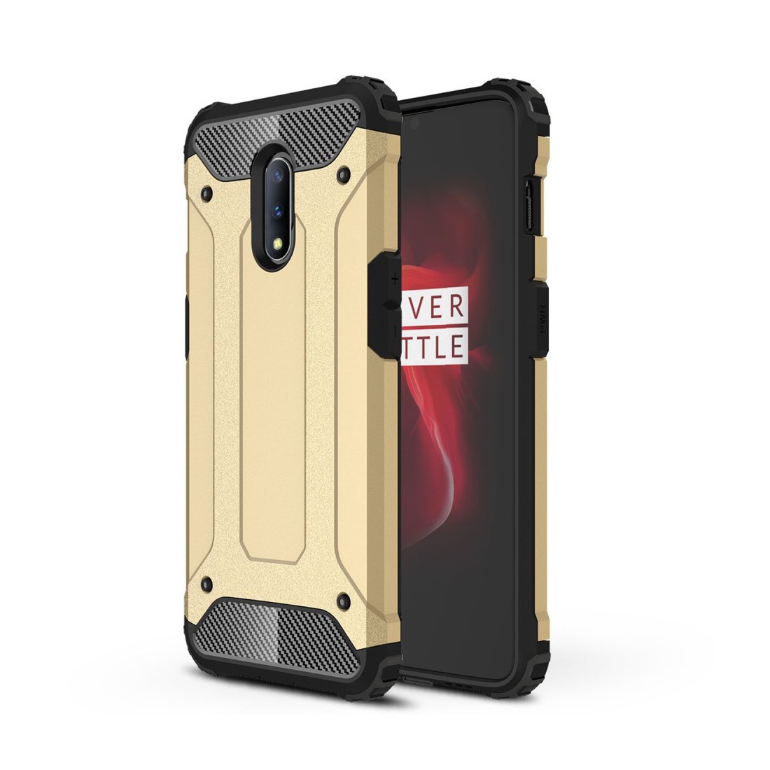 Robusna maska "Rock" za OnePlus 7 - zlatne boje