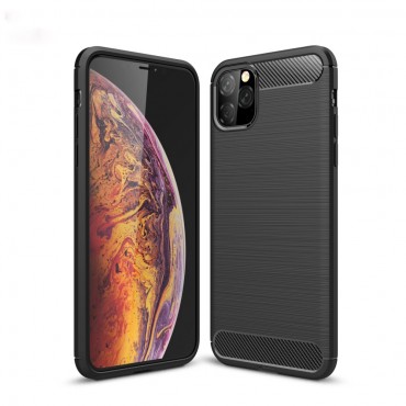 TPU gel maska "Brushed Carbon" za iPhone 11 Pro Max  - crna