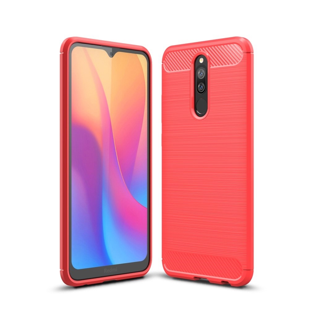 TPU gel maska "Brushed Carbon" za Xiaomi Redmi 8 - crvena