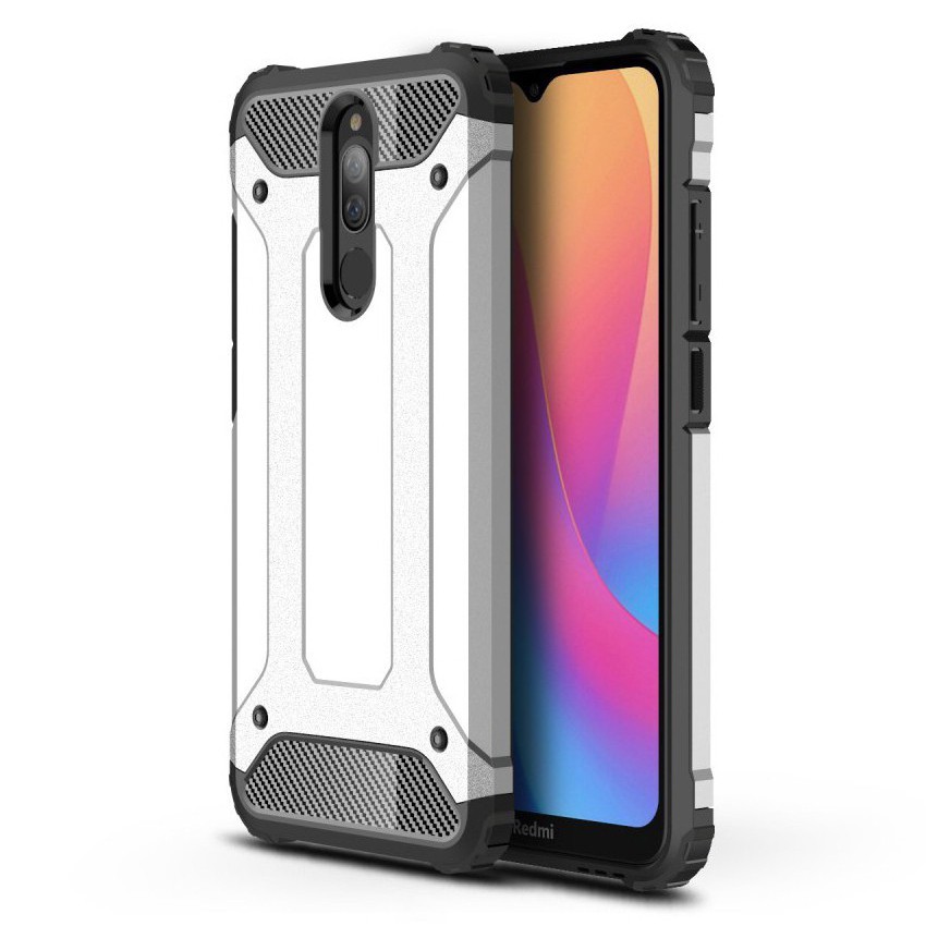 Robusna maska "Rock" za Xiaomi Redmi 8 - srebrna