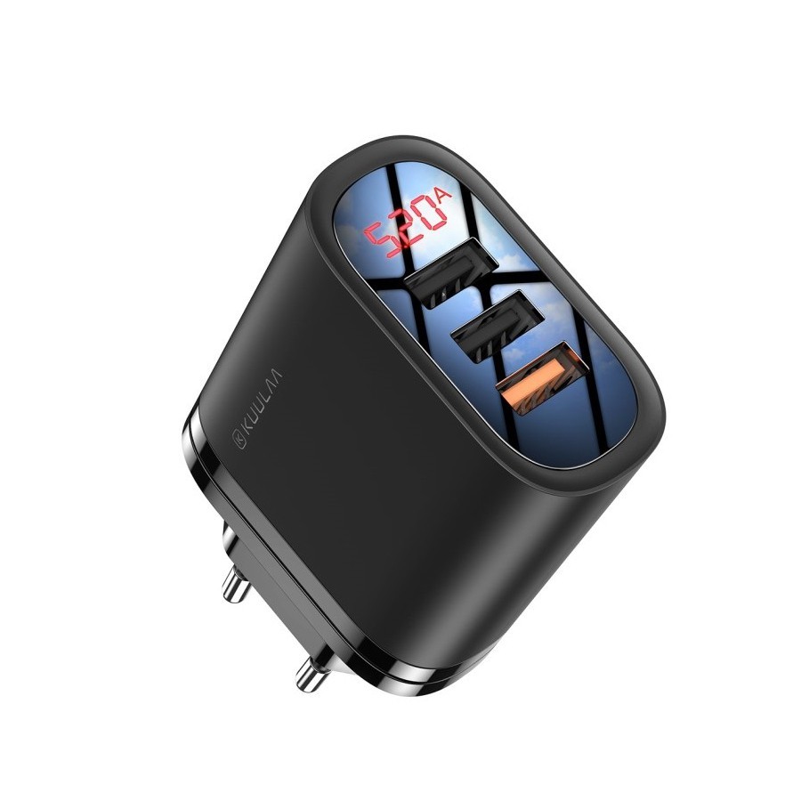 Zidni adapter za punjenje uređaja Kl Breeze s tri utora za punjenje s QC3.0