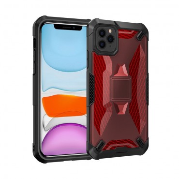 Hibridna TPU gel maska "Honeycomb" za iPhone 11 Pro Max  - crvena