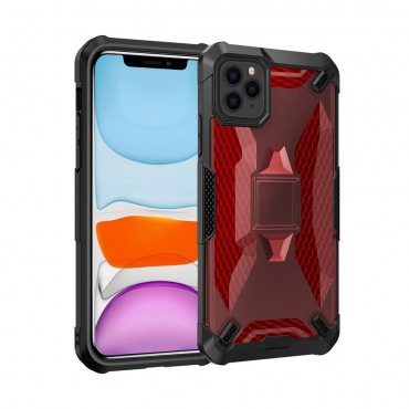 Hibridna TPU gel maska "Honeycomb" za iPhone 11 Pro  - crvena