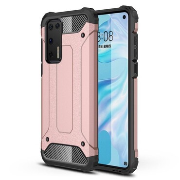Robusna maska "Rock" za Huawei P40 - ružičasta