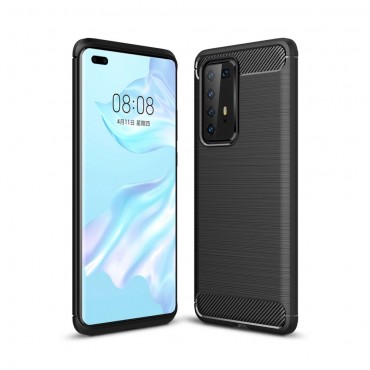 TPU gel maska "Brushed Carbon" za Huawei P40 Pro - crna
