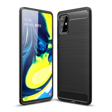 TPU gel maska "Brushed Carbon" za Samsung Galaxy A71 - crna