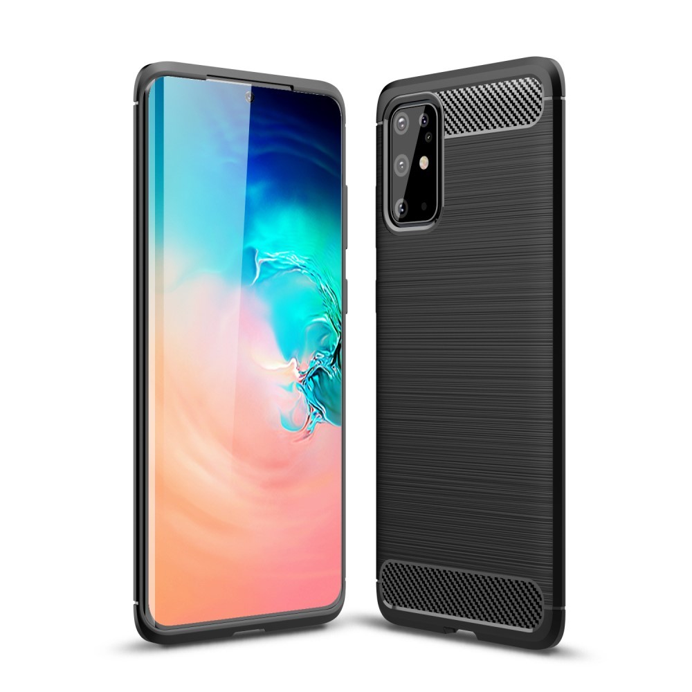 TPU gel maska "Brushed Carbon" za Samsung Galaxy S20 Plus - crna