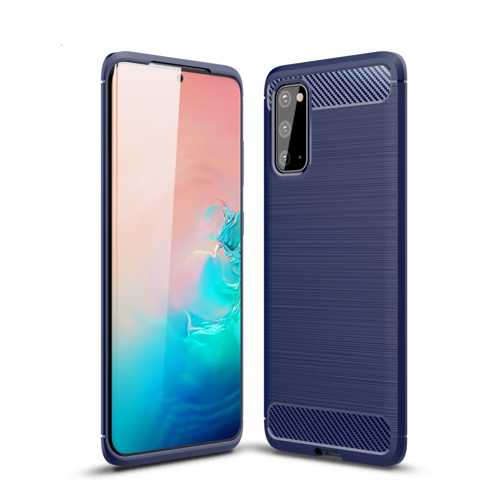 TPU gel maska "Brushed Carbon" za Samsung Galaxy S20 - plava