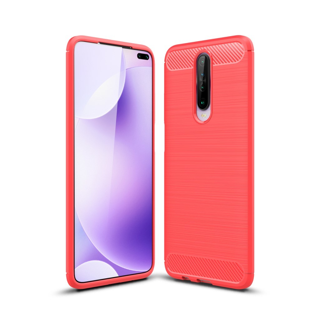TPU gel maska "Brushed Carbon" za Xiaomi Redmi K30 / Poco X2 - crvena