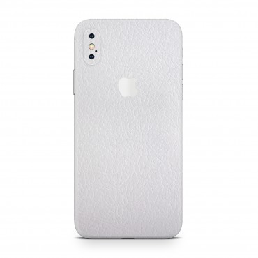 Skin za iPhone X EXO® by Optishield - white leather (Back only)