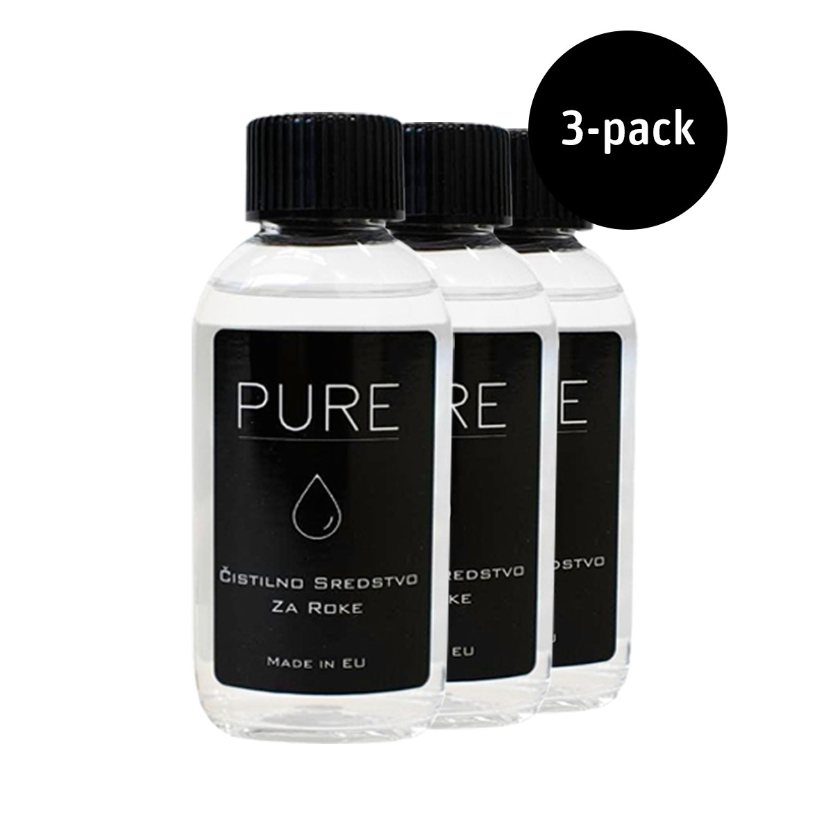3-Pack Antibakterijskih sredstva za dezinfekciju ruka Pure - 55 ml - 70% alkohol, porijeklo EU