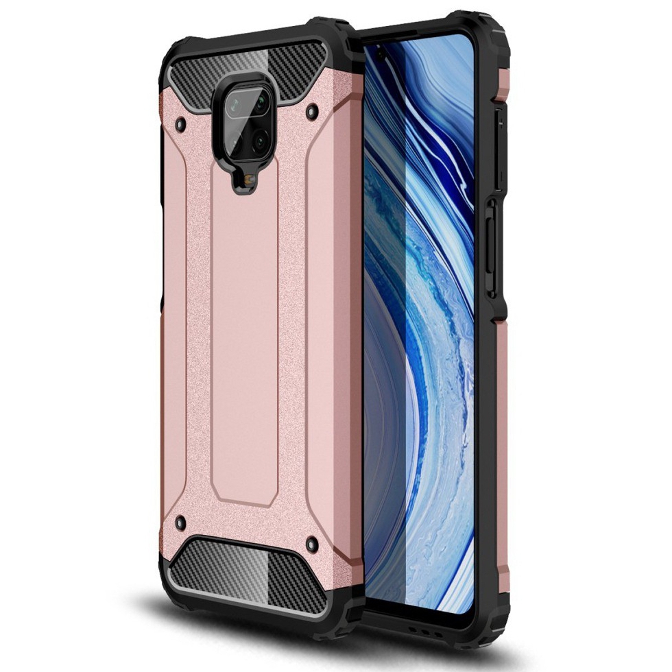 Robusna maska "Rock" za Xiaomi Redmi Note 9S / Redmi Note 9 Pro / Redmi Note 9 Pro Max - ružičasta