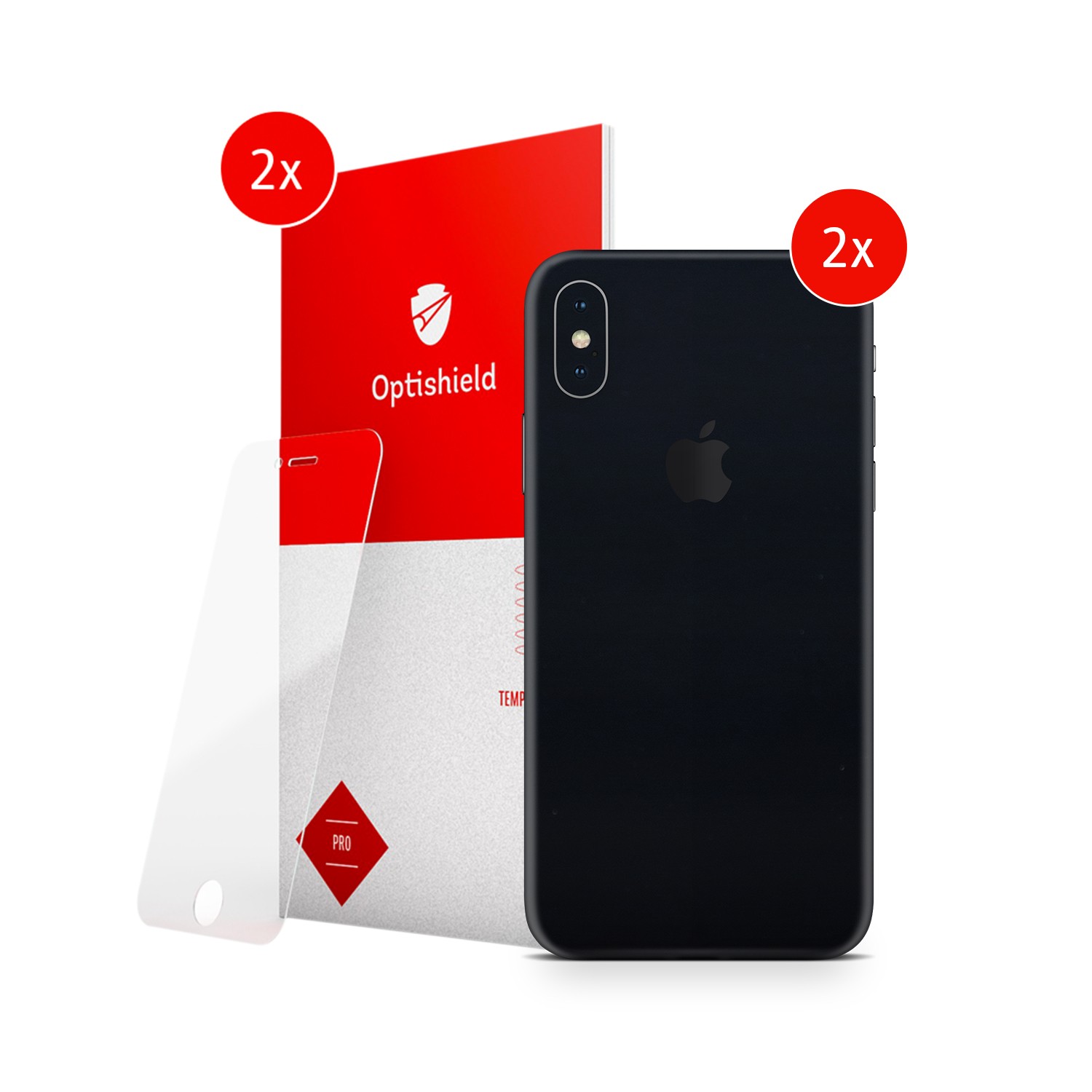 EXO® by Optishield 360° paket dva skina i dva zaštitna stakla za iPhone XS