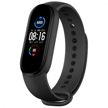 Silikonski remen za Xiaomi Mi Band 5 - crna