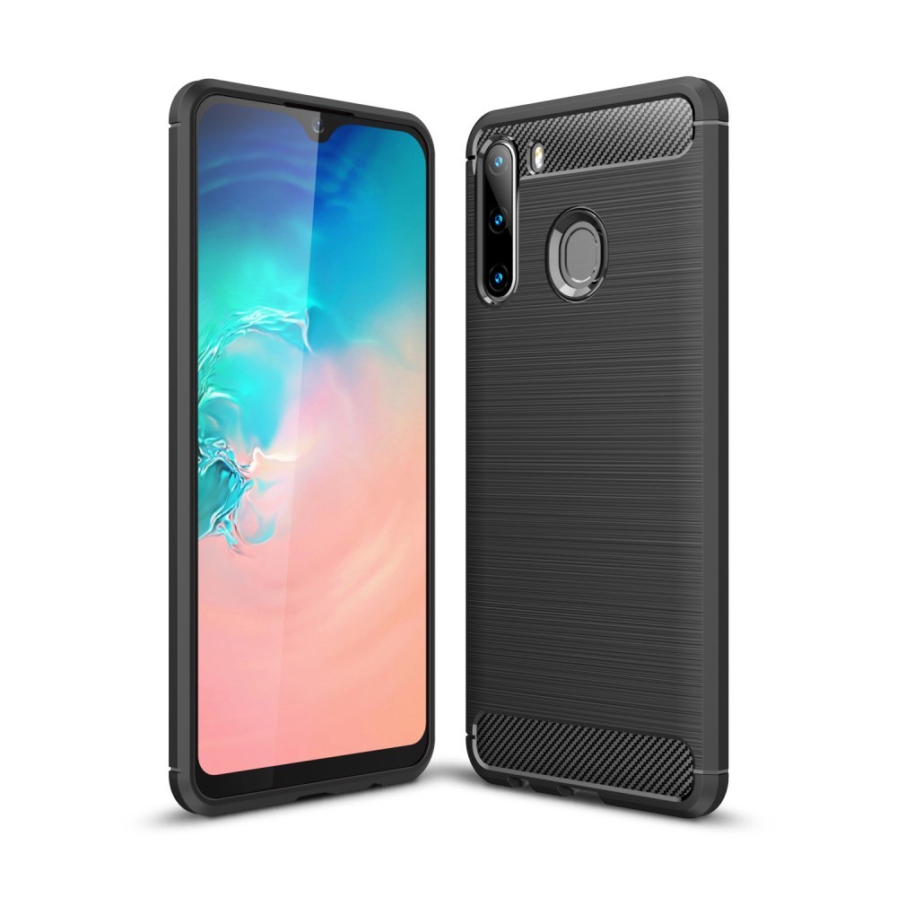 Tanka TPU gel maska "Brushed Carbon" za Samsung Galaxy A21 - crna