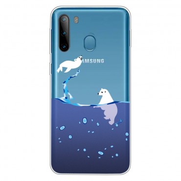 TPU gel maska "Polar Bears" za Samsung Galaxy A21 TPU gel maska "Polar Bears" za Samsung Galaxy A21