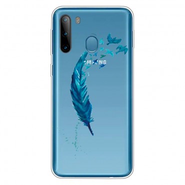 Tanka TPU gel maska "Blue Feather" za Samsung Galaxy A21 Tanka TPU gel maska "Blue Feather" za Samsung Galaxy A21